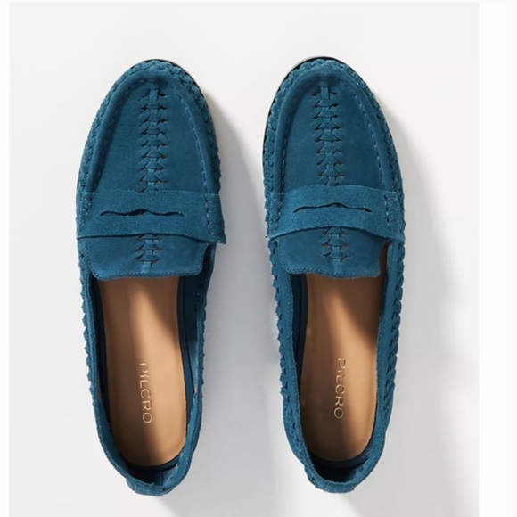Pilcro Shoes - NWOT Anthropologie Pilcro Vibrant Blue Suede Woven Loafers. Size 8